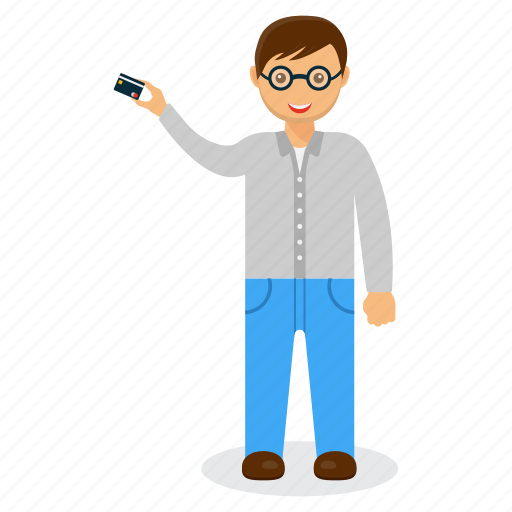 Business expert, business marketing, card holder, cartoon character, happy businessman icon - Download on Iconfinder