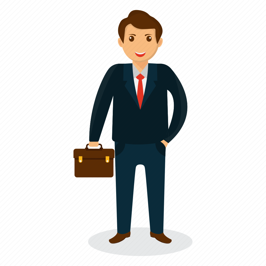 Businessman Mascot Businessman With Briefcase Cartoon Character