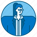 businesswoman, woman, avatar, suit, glasses
