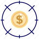 bussines, bussines icon, office, office icon, dollar, focus, target