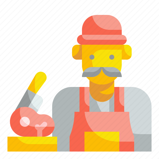 Butcher, market, meat, occupation, people, professions, shop icon - Download on Iconfinder
