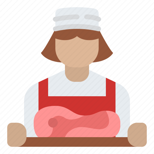 Worker, woman, butcher, shop, butchering icon - Download on Iconfinder