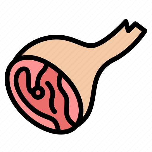 Pork, leg, meat, butcher, shop, butchering, food icon - Download on Iconfinder