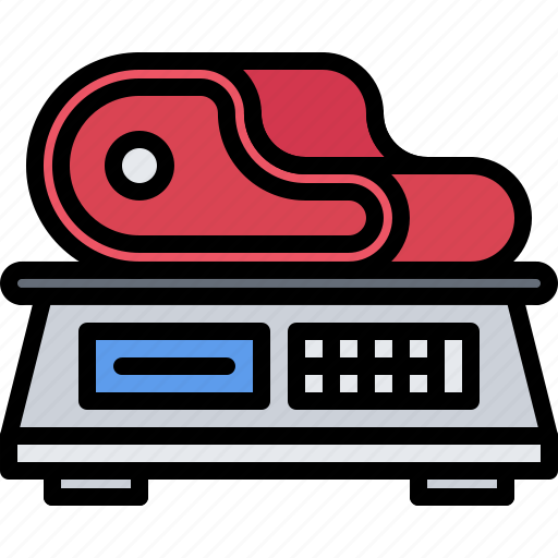 Butcher, food, meat, scales, shop, steak icon - Download on Iconfinder