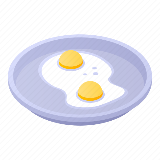 Cartoon, eggs, food, fried, hand, isometric, tray icon - Download on Iconfinder