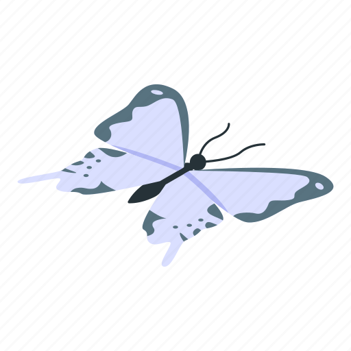 Butterfly, cartoon, floral, flower, isometric, retro, white icon - Download on Iconfinder