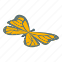 animal, butterfly, cartoon, insect, isometric, monarch, nature