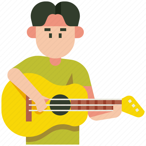 Guitar, hobby, music, musical instrument, playing, playing guitar, playing music icon - Download on Iconfinder