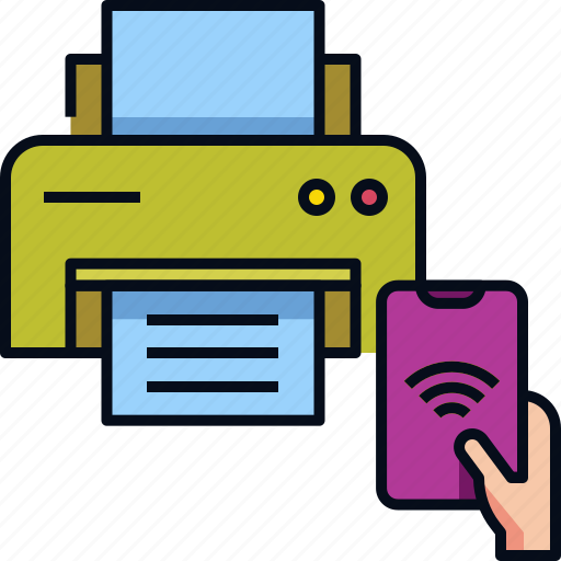 Iot, office, printer, printing, smart printer, technology, wireless printing icon - Download on Iconfinder