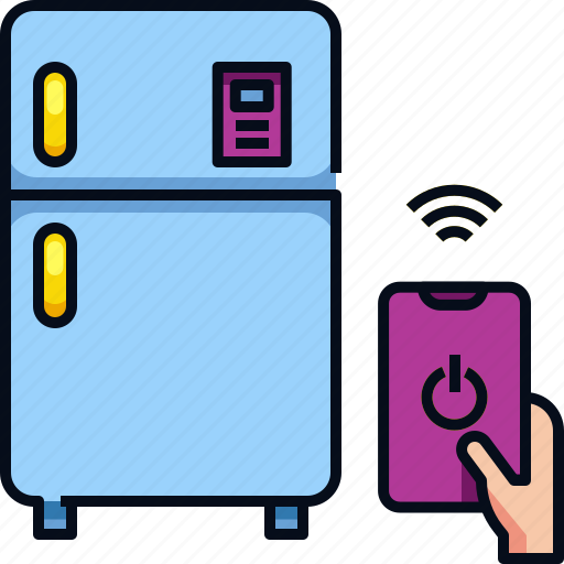 Fridge, iot, refrigerator, smart, smart fridge, smart home, technology icon - Download on Iconfinder