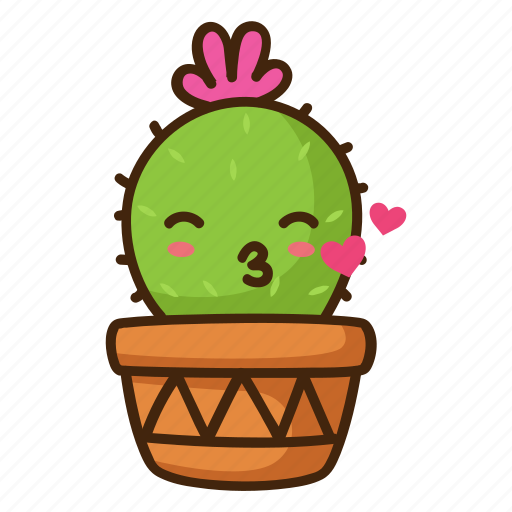 Cactus, cute, emoji, love icon - Download on Iconfinder