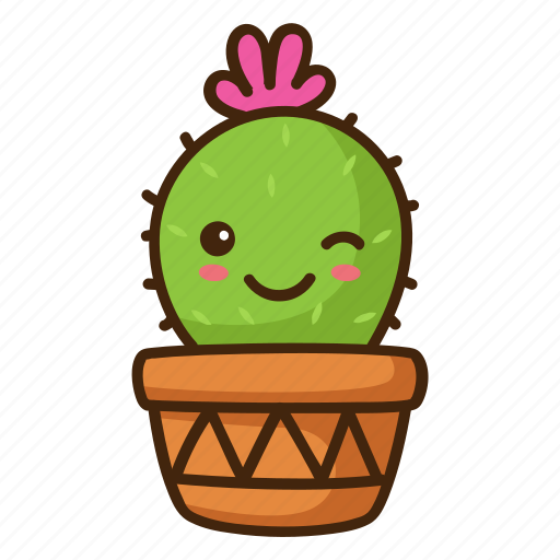 Cactus, cute, emoji, wink icon - Download on Iconfinder