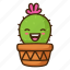 cactus, emoji, happy, laugh 