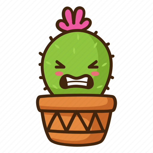 Angry, cactus, emoji icon - Download on Iconfinder