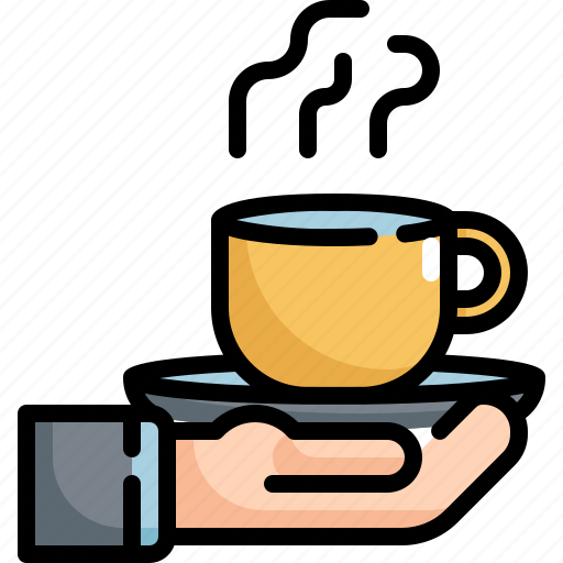 Cafe, coffee, cup, hand, hot, serve, serving icon - Download on Iconfinder