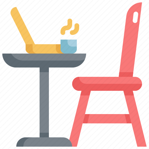 Cafe, chair, laptop, restaurant, seat, shop, table icon - Download on Iconfinder