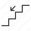 down, stairs, move, arrow 