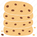 cookie, chocolate, chip, baking, bakery, cafe