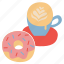 doughnut, coffee, breakfast, cafe, shop 