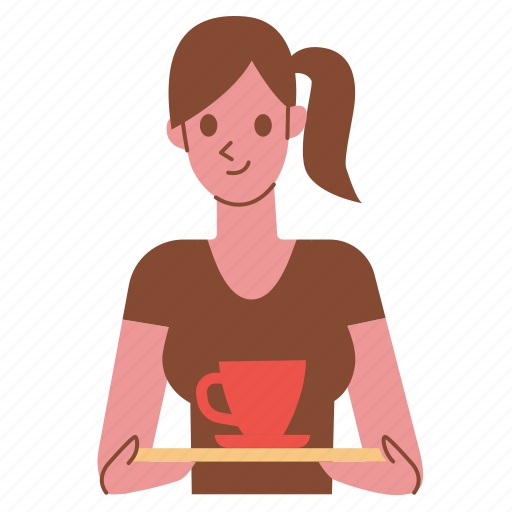 Serving, coffee, cafe, shop, waitress icon - Download on Iconfinder