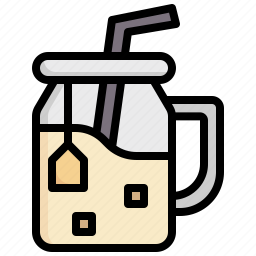 Ice, tea, iced, black, refreshing, straw icon - Download on Iconfinder