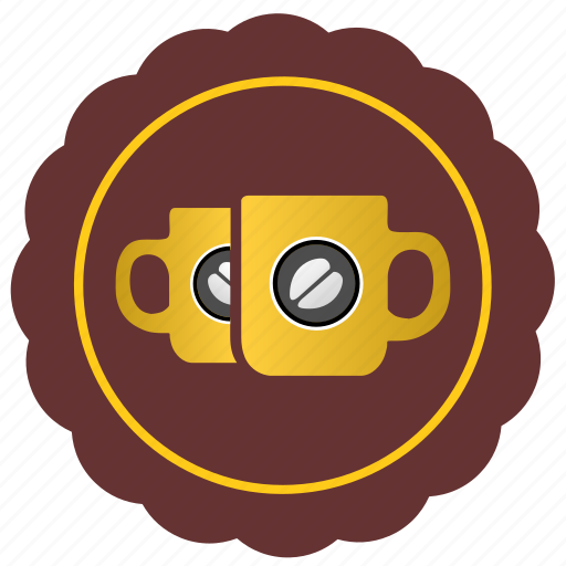 Cafe, coffee, cups, label, sticker icon - Download on Iconfinder