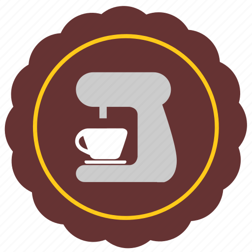 Cafe, coffee, label, maker, mashine, sticker icon - Download on Iconfinder