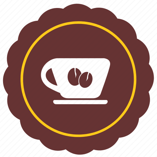 Cafe, coffee, label, place, round, sticker icon - Download on Iconfinder