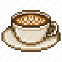 coffee, pixelart, latte, cafe, 8bit, latte art, hot coffee