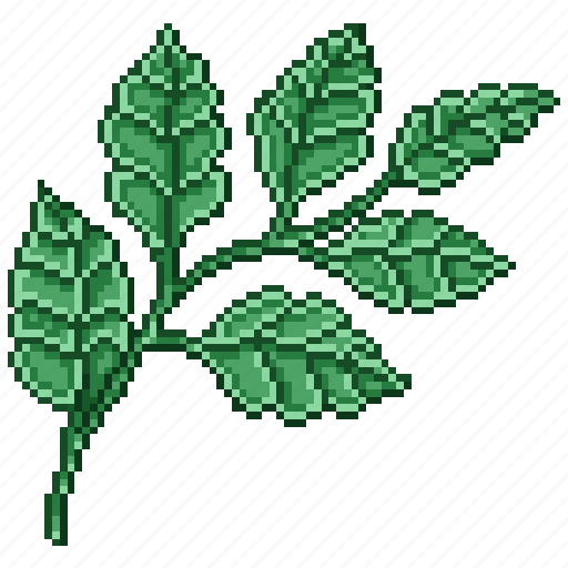 Coffee, pixelart, leaf, 8bit, leaves, branch, coffee leaf icon - Download on Iconfinder