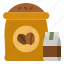 coffee, bag, seed, pack, supply 