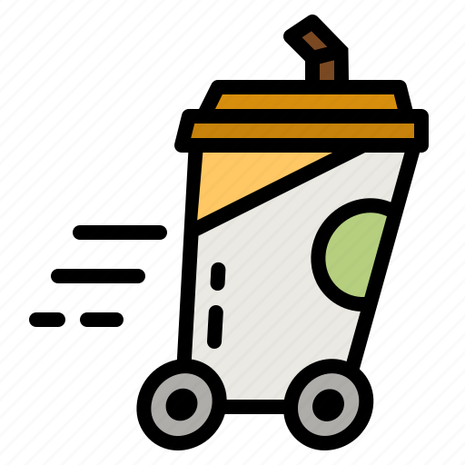 Delivery, food, coffee, cup, wheel icon - Download on Iconfinder