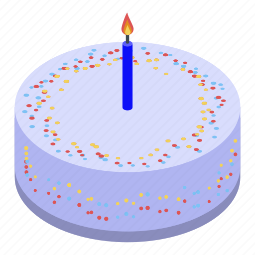 Baby, birthday, burning, cake, candle, cartoon, isometric icon - Download on Iconfinder