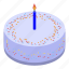 baby, birthday, burning, cake, candle, cartoon, isometric 