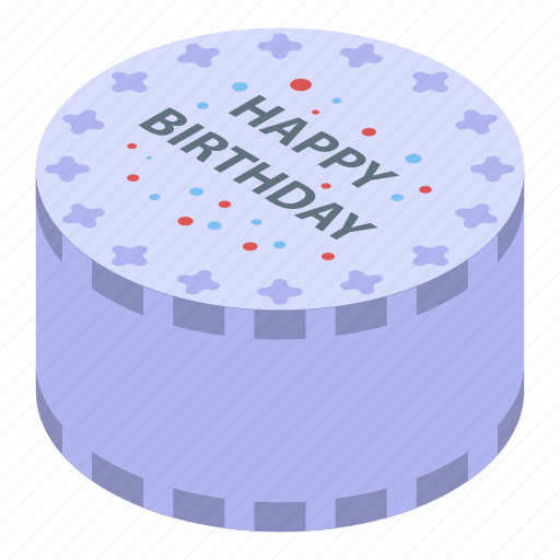 Birthday, cake, cartoon, floral, flower, isometric, sweet icon - Download on Iconfinder