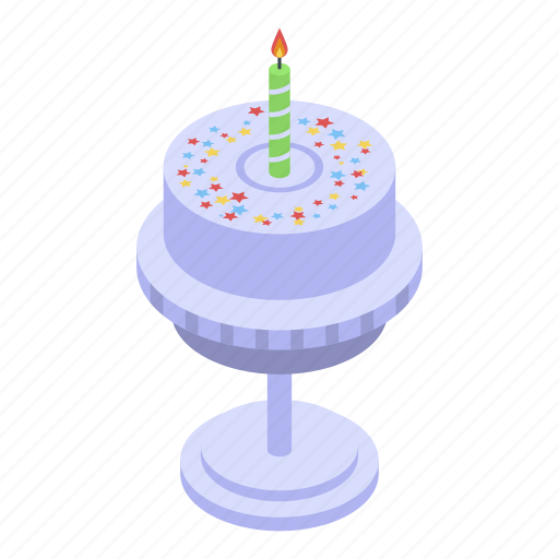 Birthday, cake, cartoon, cream, isometric, party, wedding icon - Download on Iconfinder