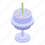 birthday, cake, cartoon, cream, isometric, party, wedding 