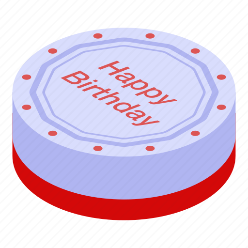 Birthday, cake, cartoon, isometric, party, round, wedding icon - Download on Iconfinder