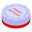 birthday, cake, cartoon, isometric, party, round, wedding 