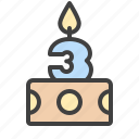 cake, pie, candles, food, birthday, holiday, anniversary, date, three