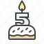 cake, pie, candles, food, birthday, holiday, anniversary, date, five 