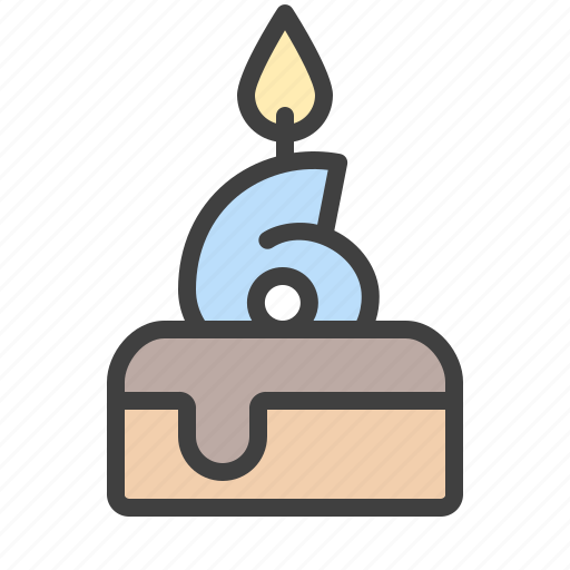 Cake, six, pie, candles, food, birthday, holiday icon - Download on Iconfinder