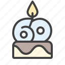 cake, pie, candles, restaurant, birthday, holiday, anniversary, date, sixty
