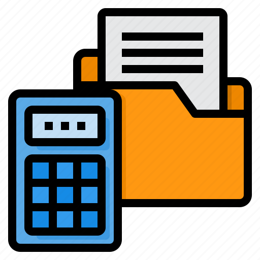 File, folder, accounting, calculator, paper icon - Download on Iconfinder