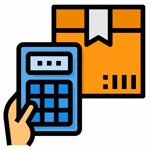 Delivery, shipping, box, packaging, calculator icon - Download on Iconfinder