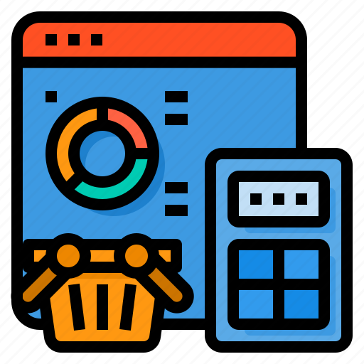 Report, browser, basket, commerce, calculator icon - Download on Iconfinder