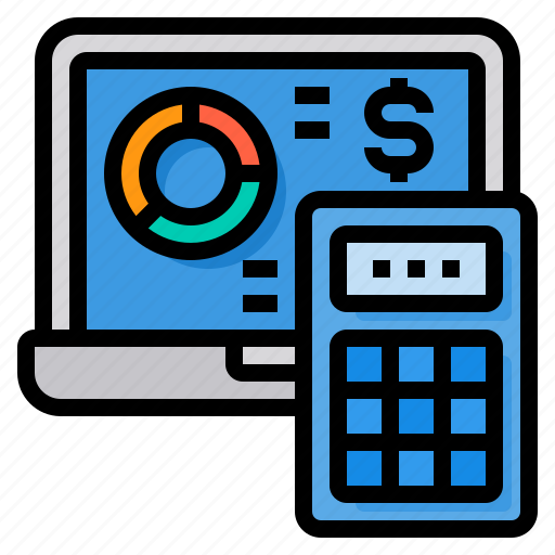Calculate, economy, report, laptop, calculator icon - Download on Iconfinder