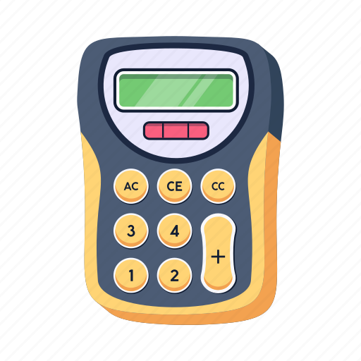 Digital calculator, reckoner, adding device, totalizer, estimator icon - Download on Iconfinder