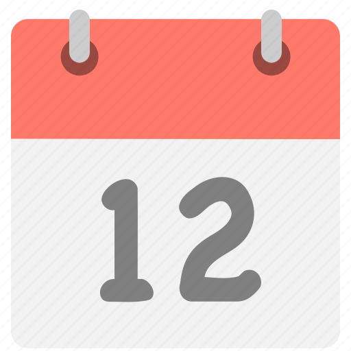 Twelve, calendar, schedule, two, event, hovytech icon - Download on Iconfinder
