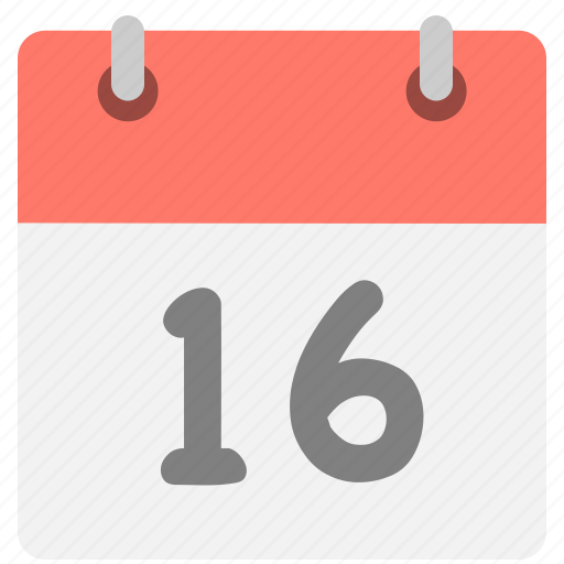 Sixteen, six, calendar, schedule, event, hovytech icon - Download on Iconfinder